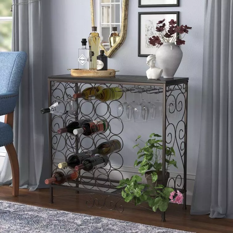 Rojan Bottle Floor Wine Bottle Glass Rack in Bronze 3D model