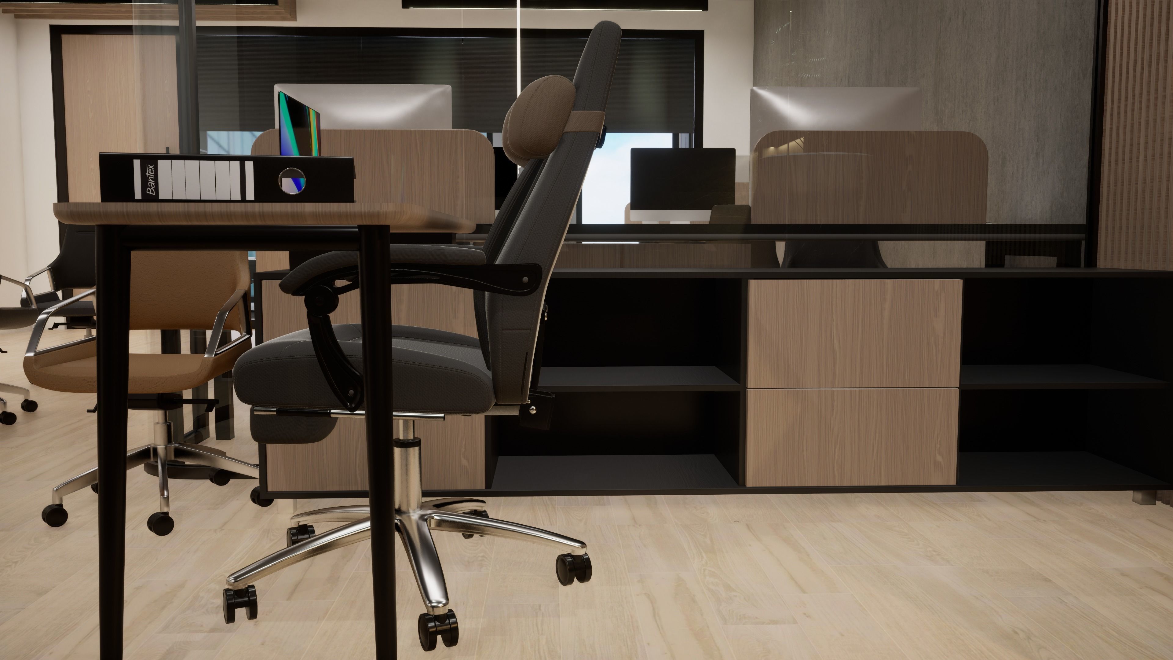 Low poly Office Desk  PARAMETRIC revit family and 3DSMAX model Free 3D model_4