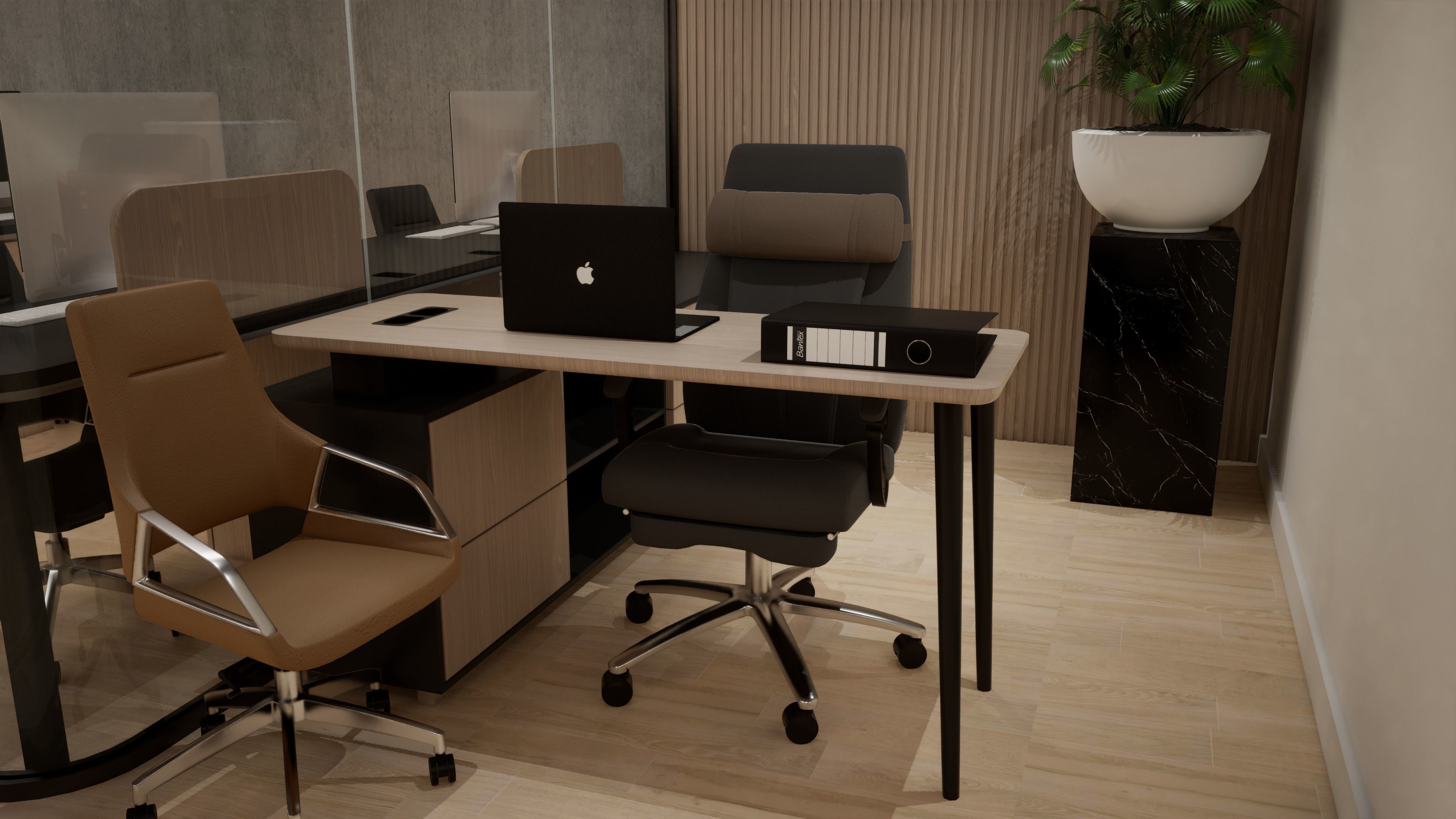 Low poly Office Desk  PARAMETRIC revit family and 3DSMAX model Free 3D model_2