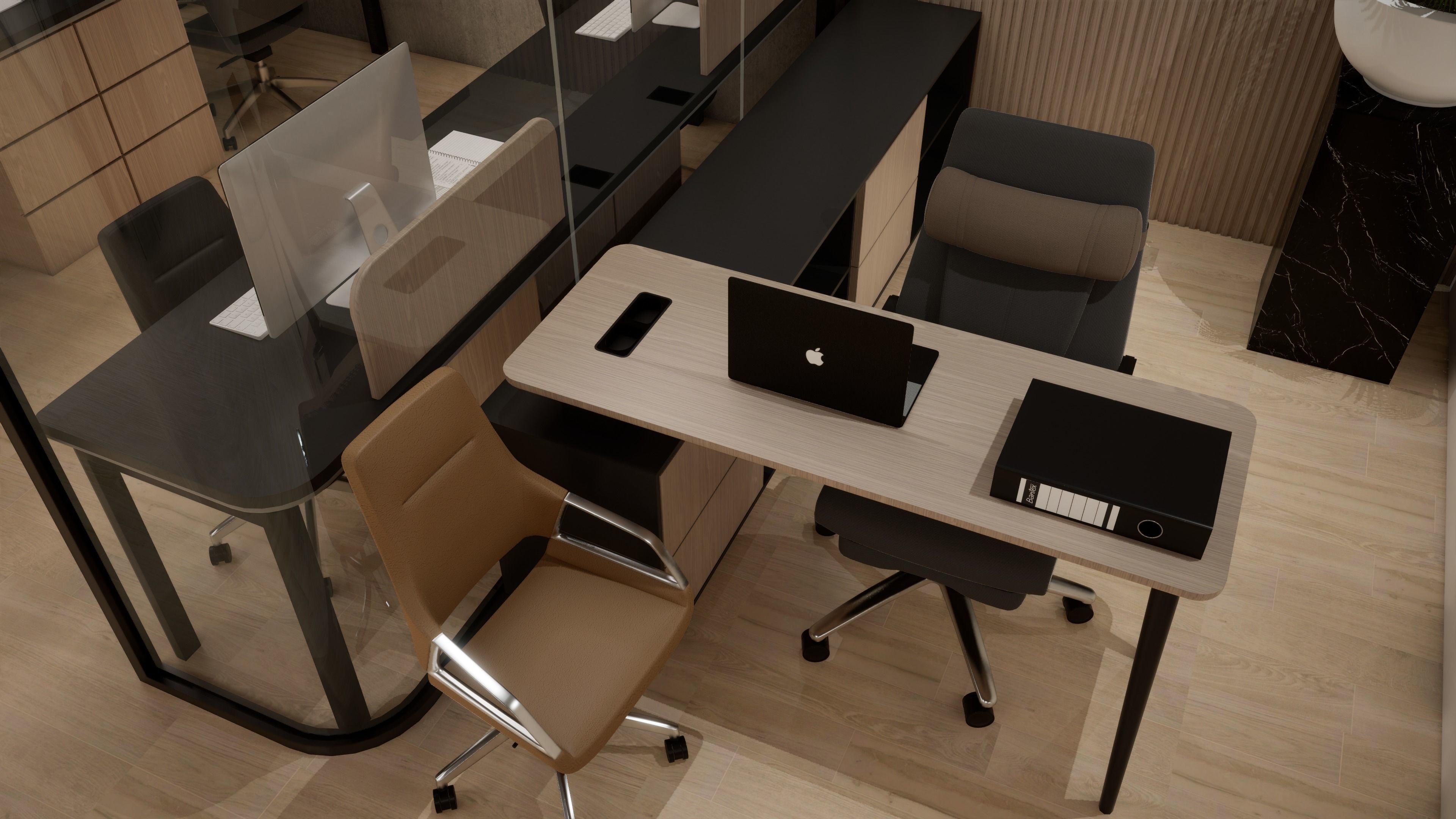 Low poly Office Desk  PARAMETRIC revit family and 3DSMAX model Free 3D model_1
