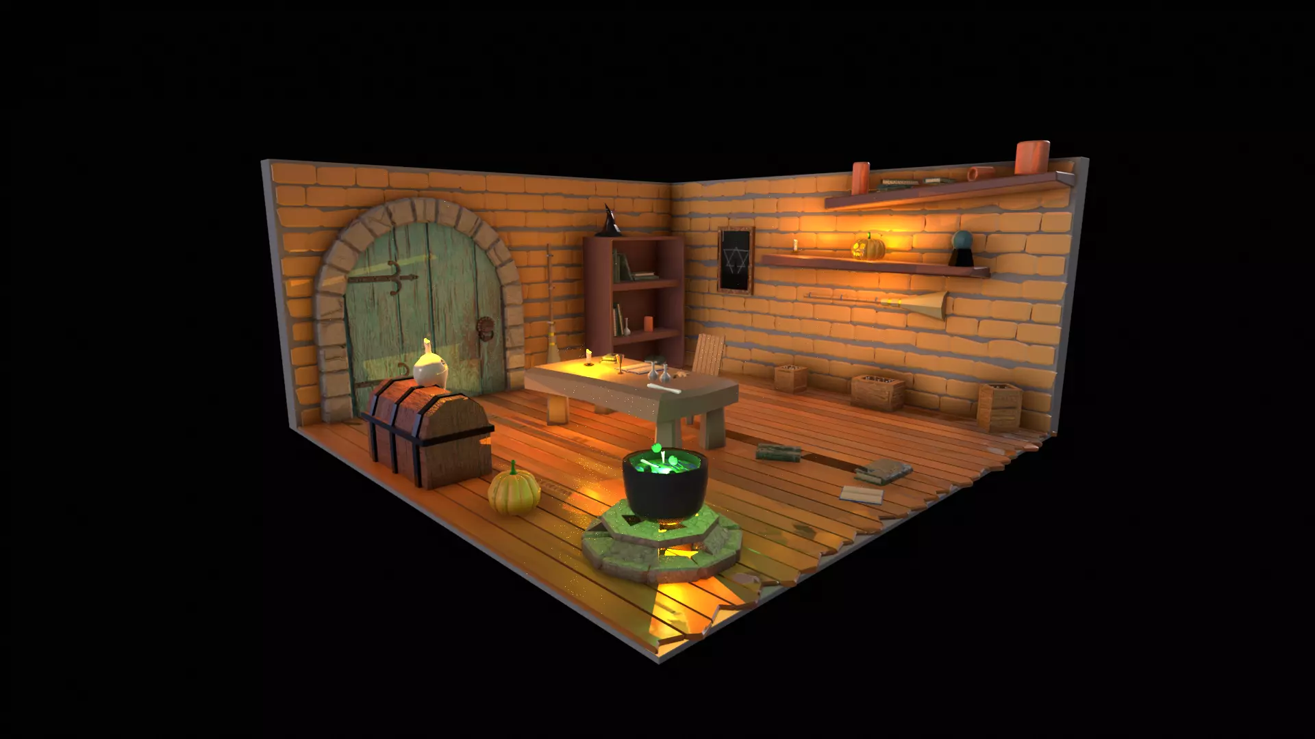 Witch Room Low-poly 3D model_0