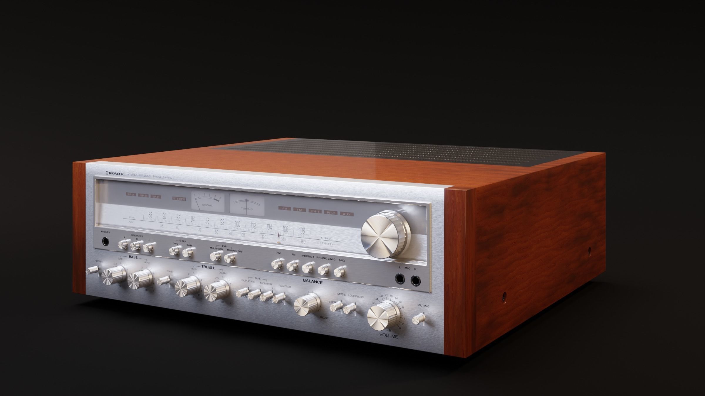 Receiver Pioneer SX-1050 70s 3D model_13