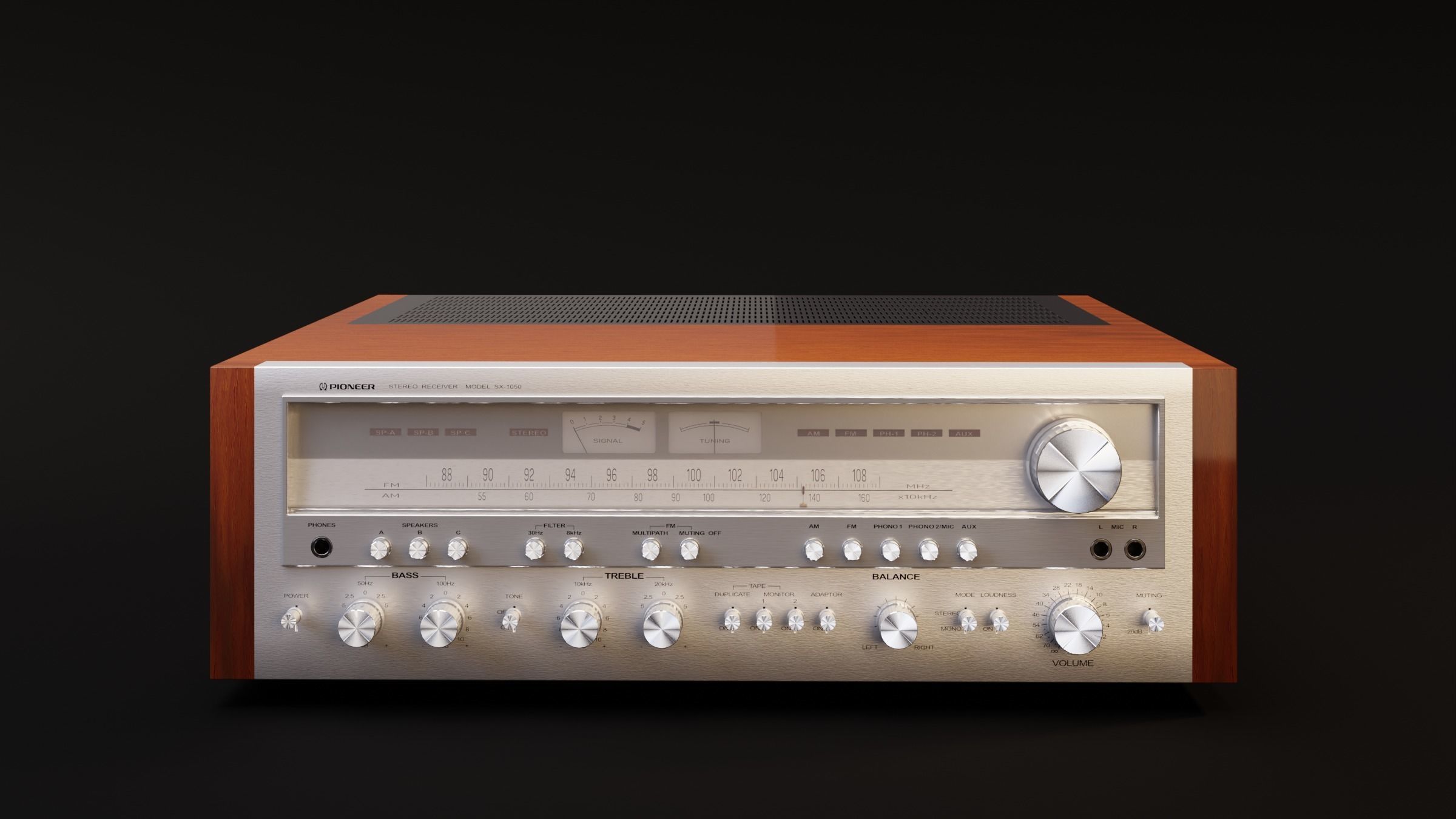 Receiver Pioneer SX-1050 70s 3D model_2
