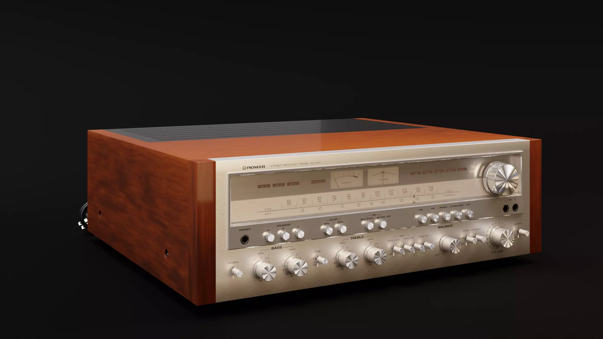 Receiver Pioneer SX-1050 70s 3D model_0