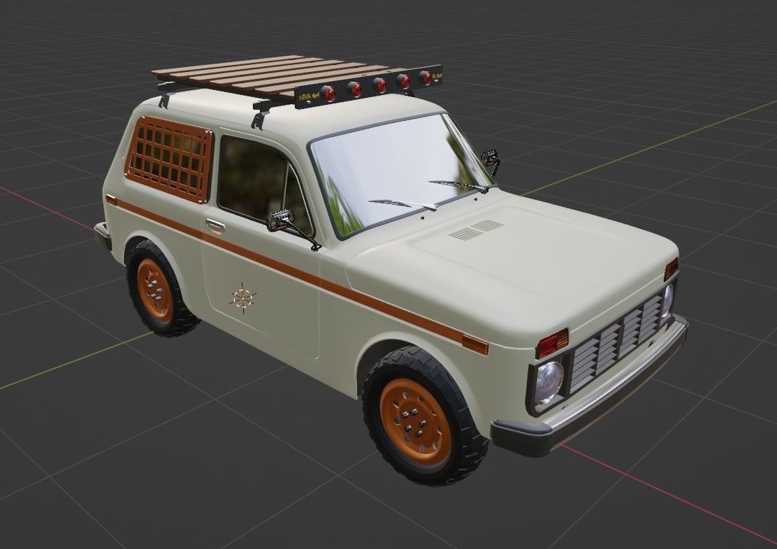 Lada NIVA Low-poly 3D model_7