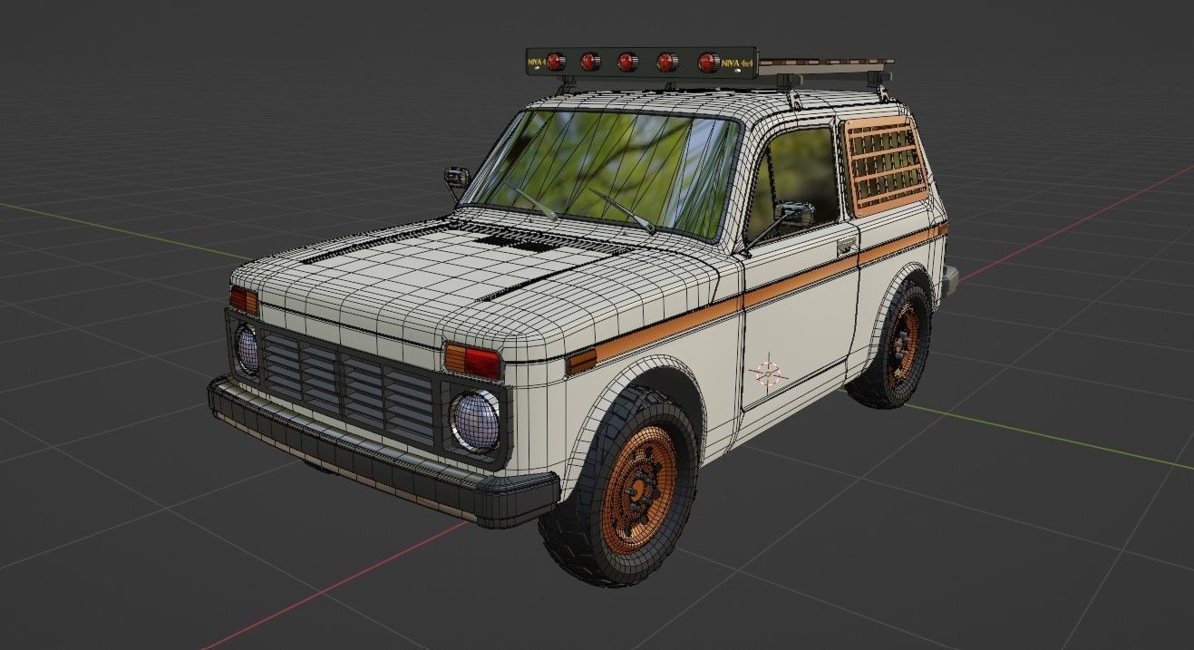 Lada NIVA Low-poly 3D model_8