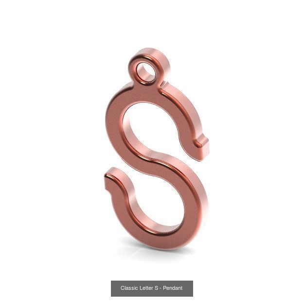 CLASSIC LETTER PENDANT PACK 3D Model Collection_6