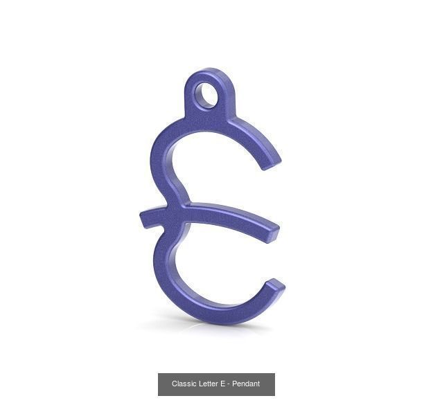 CLASSIC LETTER PENDANT PACK 3D Model Collection_4
