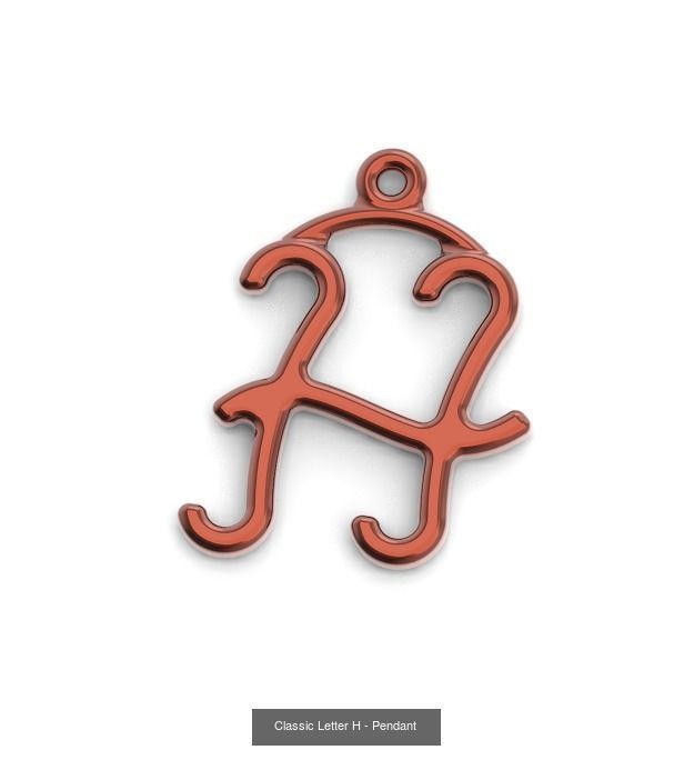 CLASSIC LETTER PENDANT PACK 3D Model Collection_3
