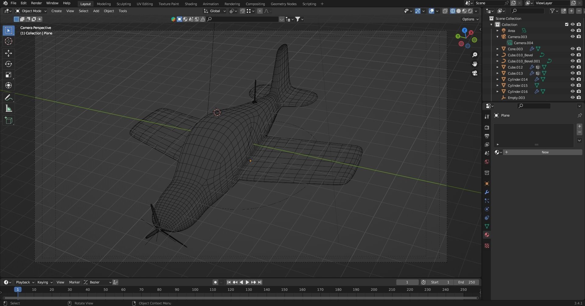 Propeller Airplane 3D animated model 3D model_5