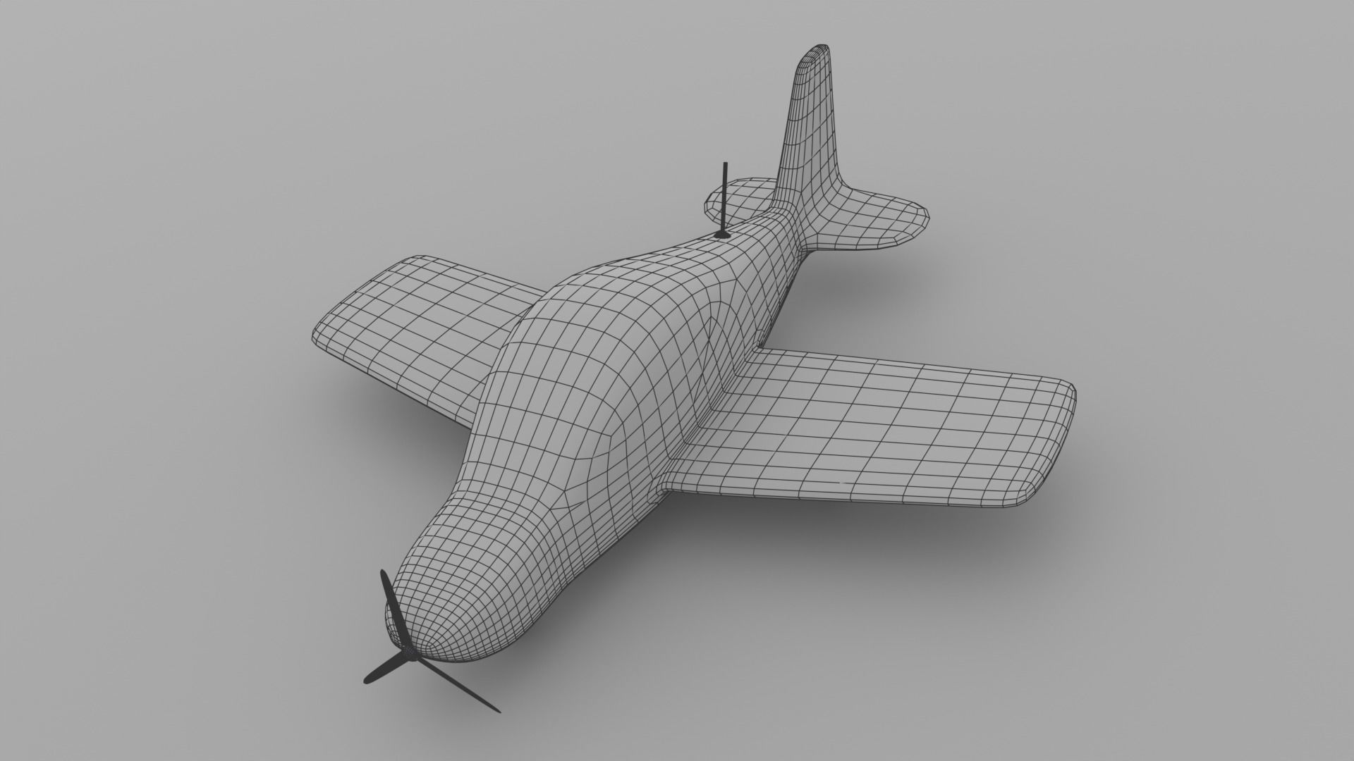 Propeller Airplane 3D animated model 3D model_6