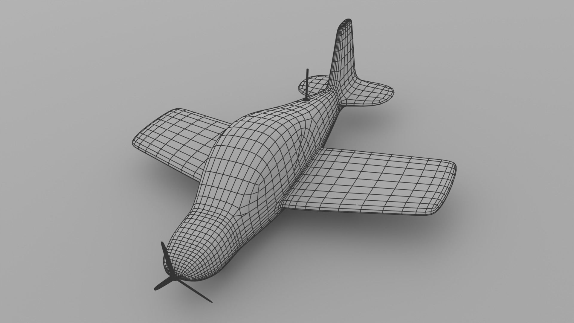 Propeller Airplane 3D animated model 3D model_7