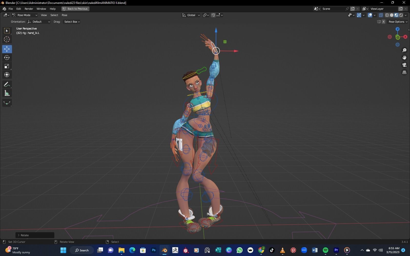 naledifilm female character in game overwatch 3D model_0