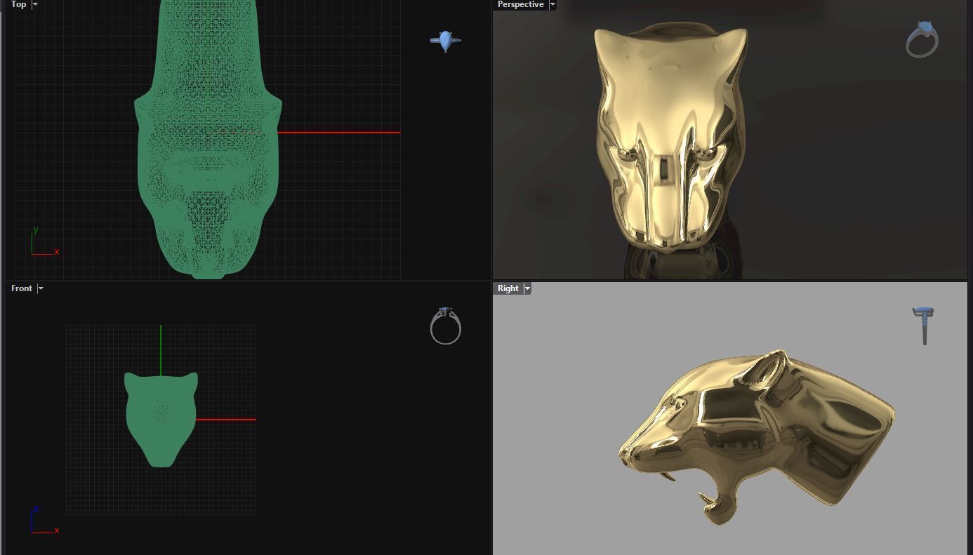panther Tiger head 3D print model_21