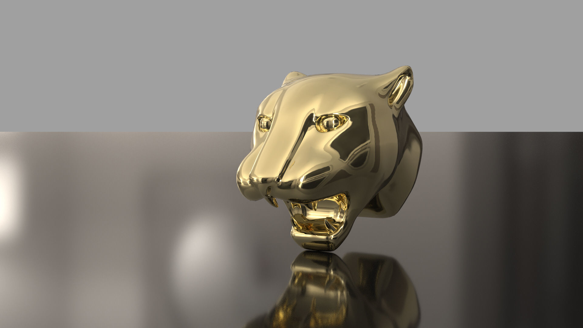 panther Tiger head 3D print model_11