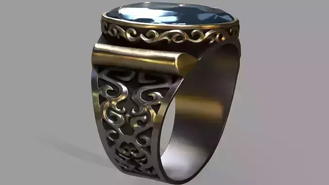 Stone Ring Low-poly 3D model
