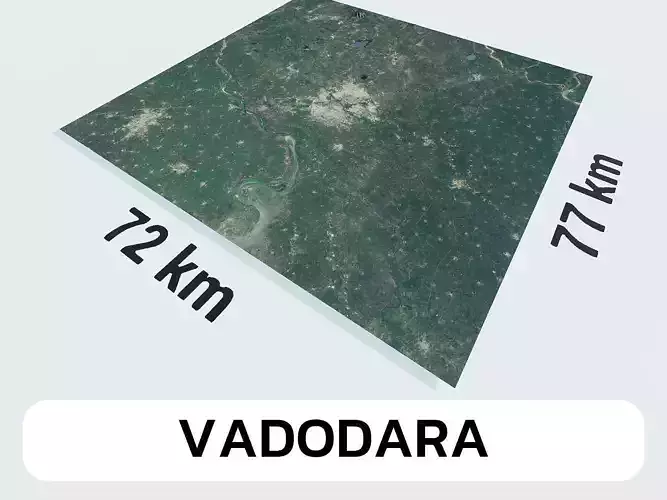 Vadodara India City Landscape 3D Model