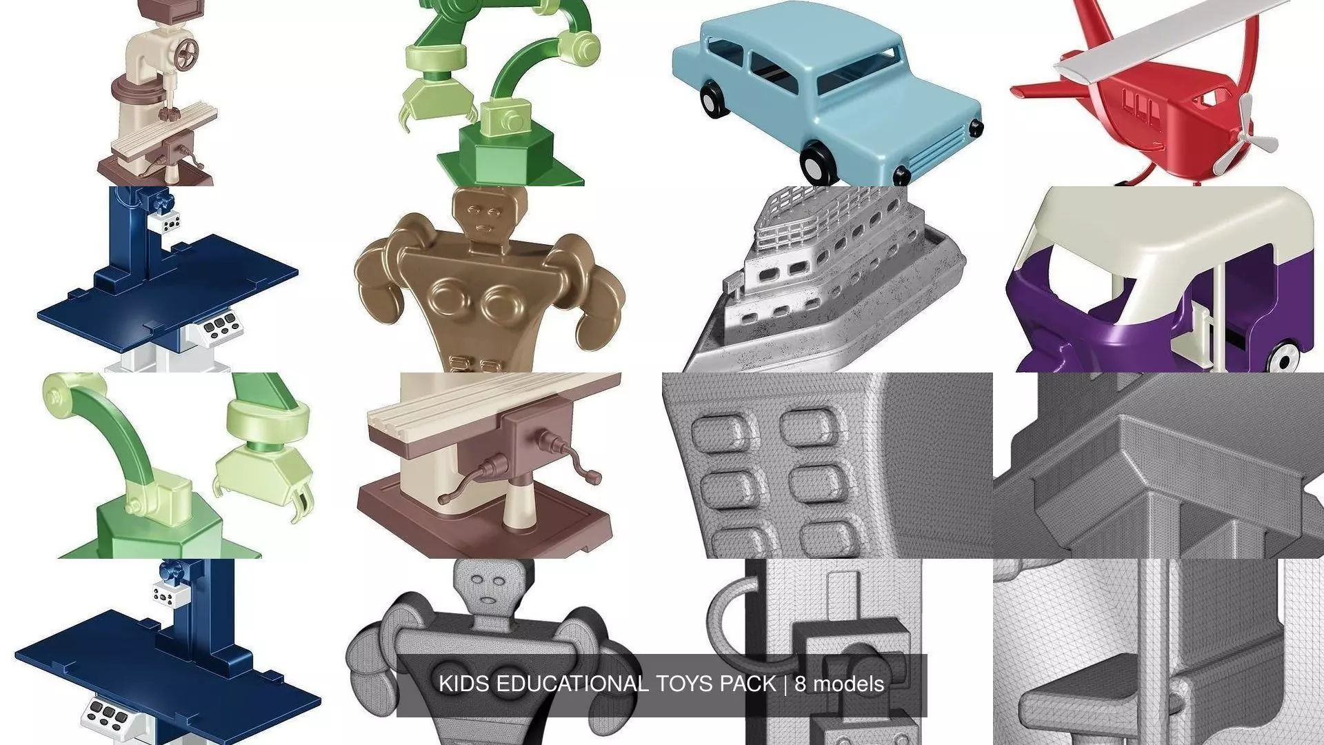 KIDS EDUCATIONAL TOYS PACK 3D Model Collection_0