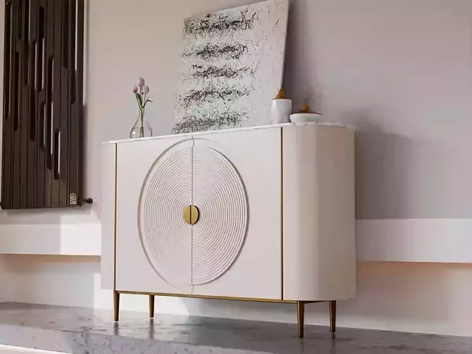 Faenza modern white slate sideboard 3D model