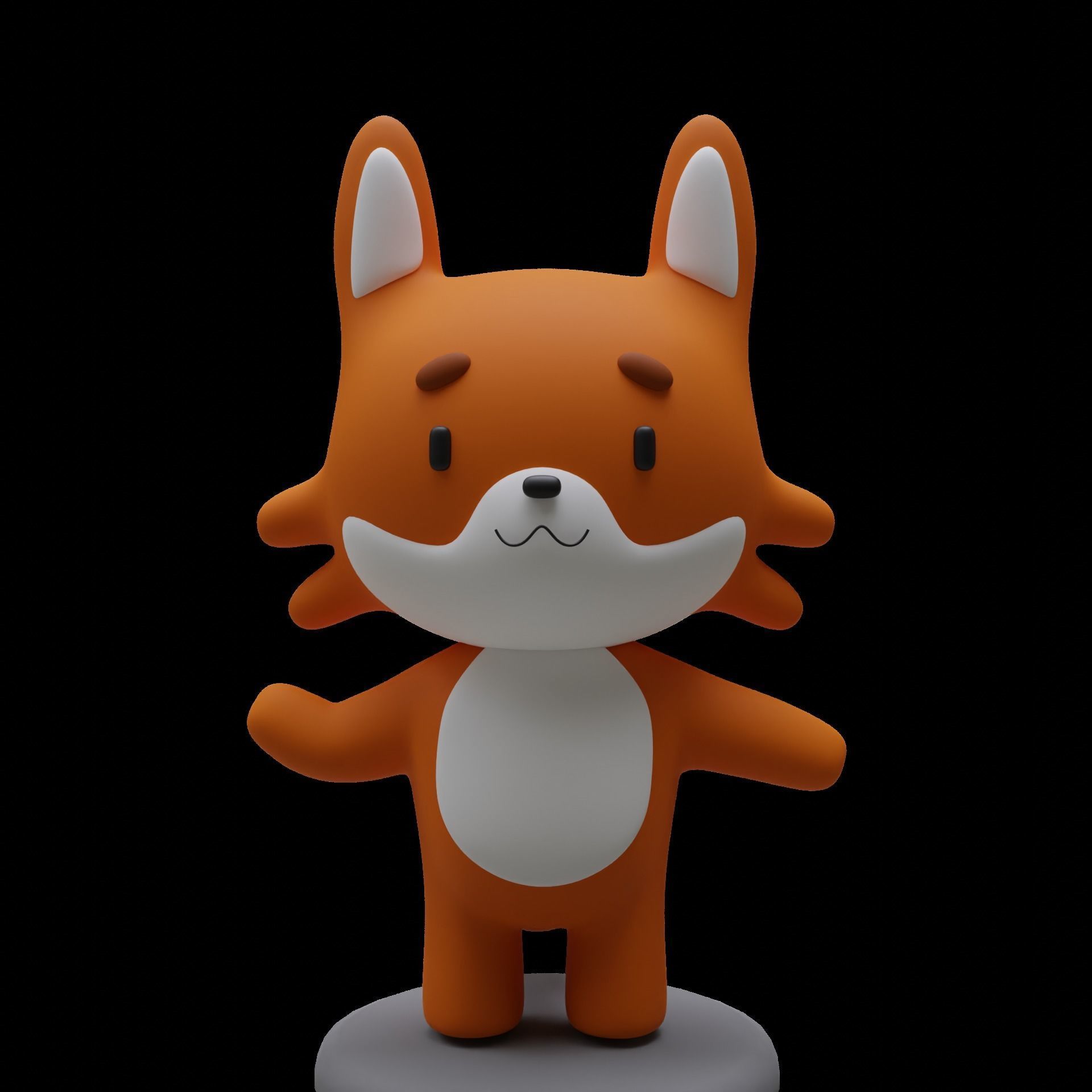 Cute Fox Free 3D model_5