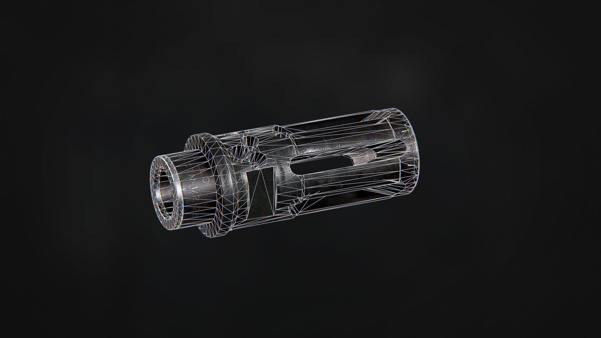 WARCOMP-556-CTN Flash Hider Low-poly 3D model_7