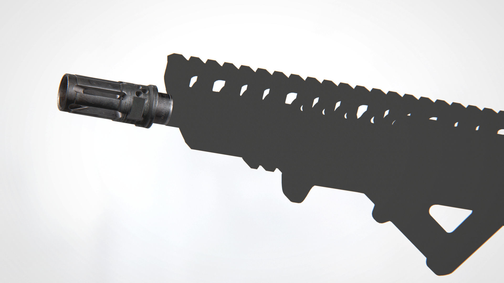 WARCOMP-556-CTN Flash Hider Low-poly 3D model_5