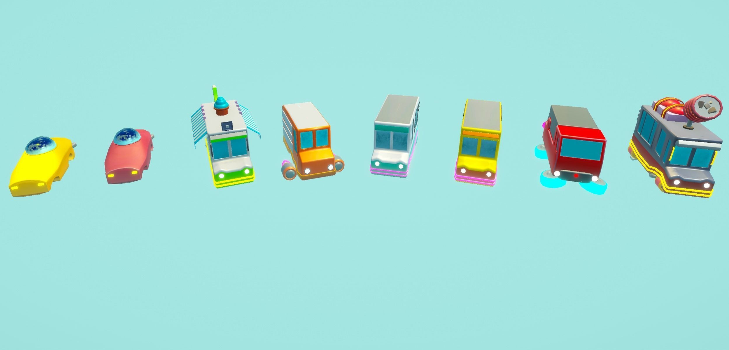 Stylized Sci-fi City Low-poly 3D model_7