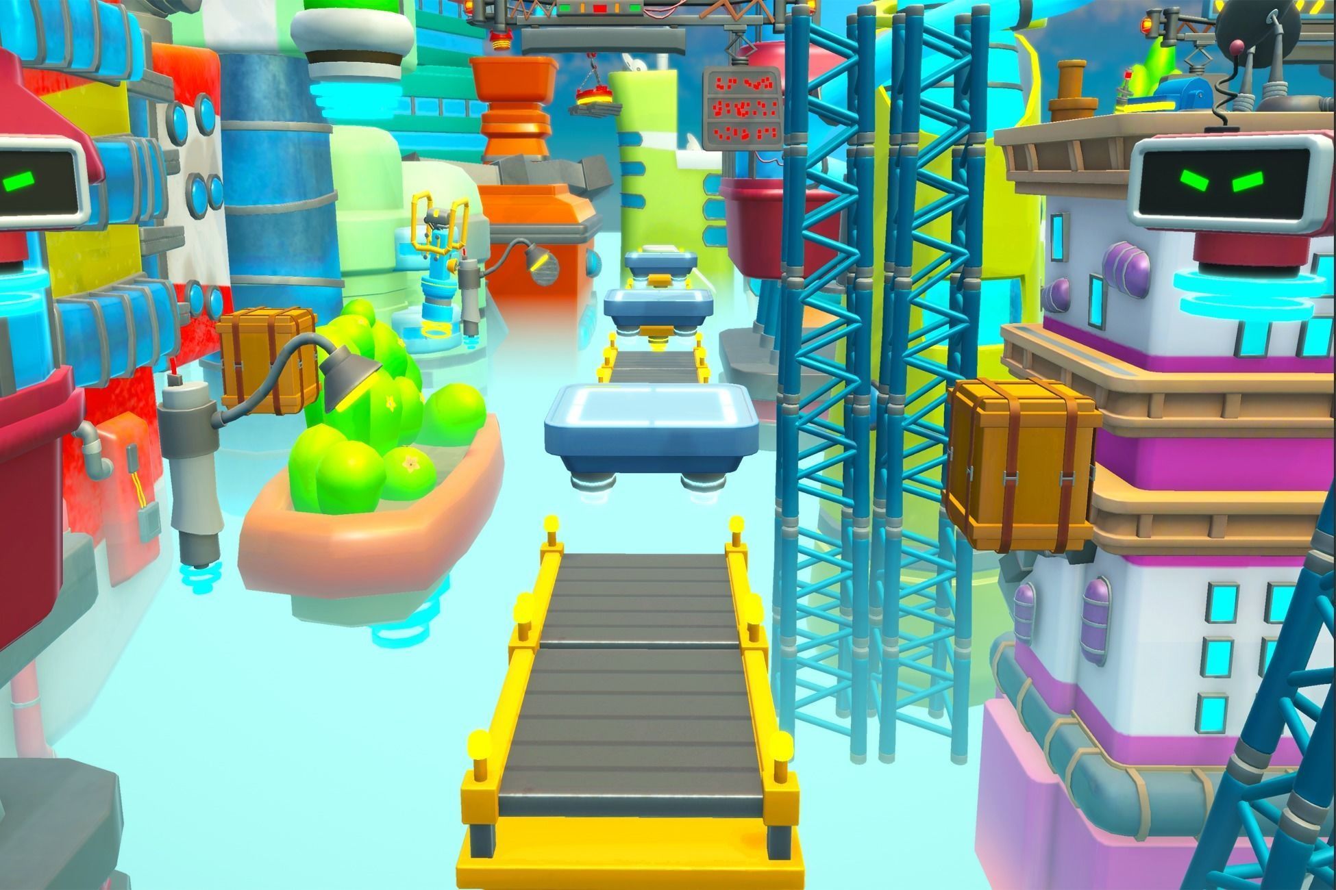 Stylized Sci-fi City Low-poly 3D model_1