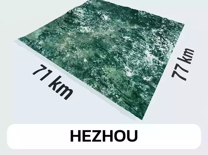 Hezhou China City Landscape 3D Model