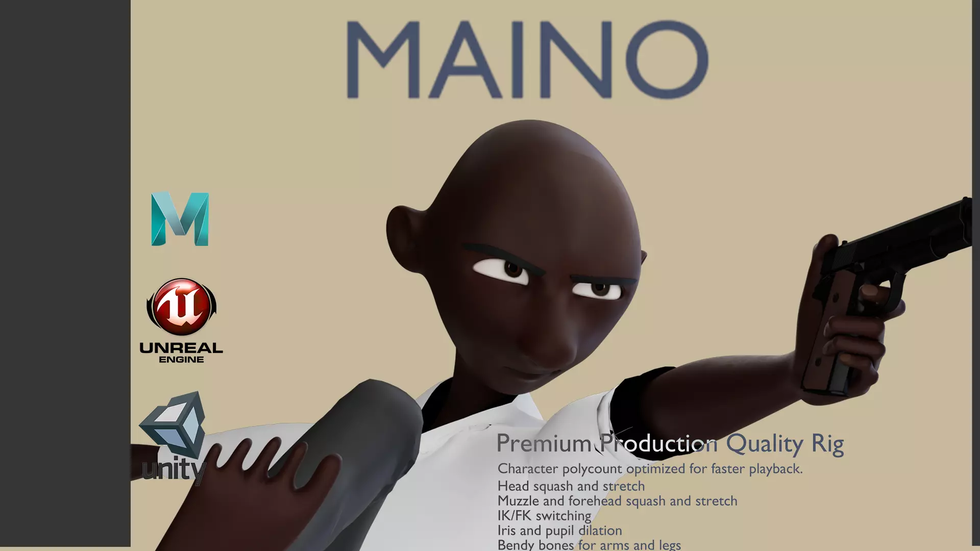MAINO RIG MAYA VERSION Low-poly 3D model