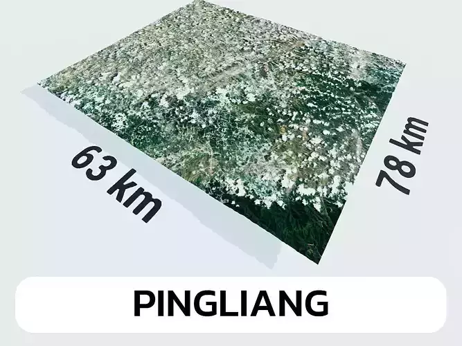 Pingliang China City Landscape 3D Model
