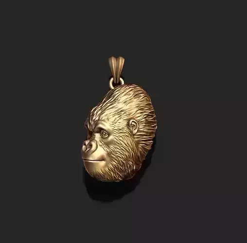 Gorilla basrelief pendant 3D print model