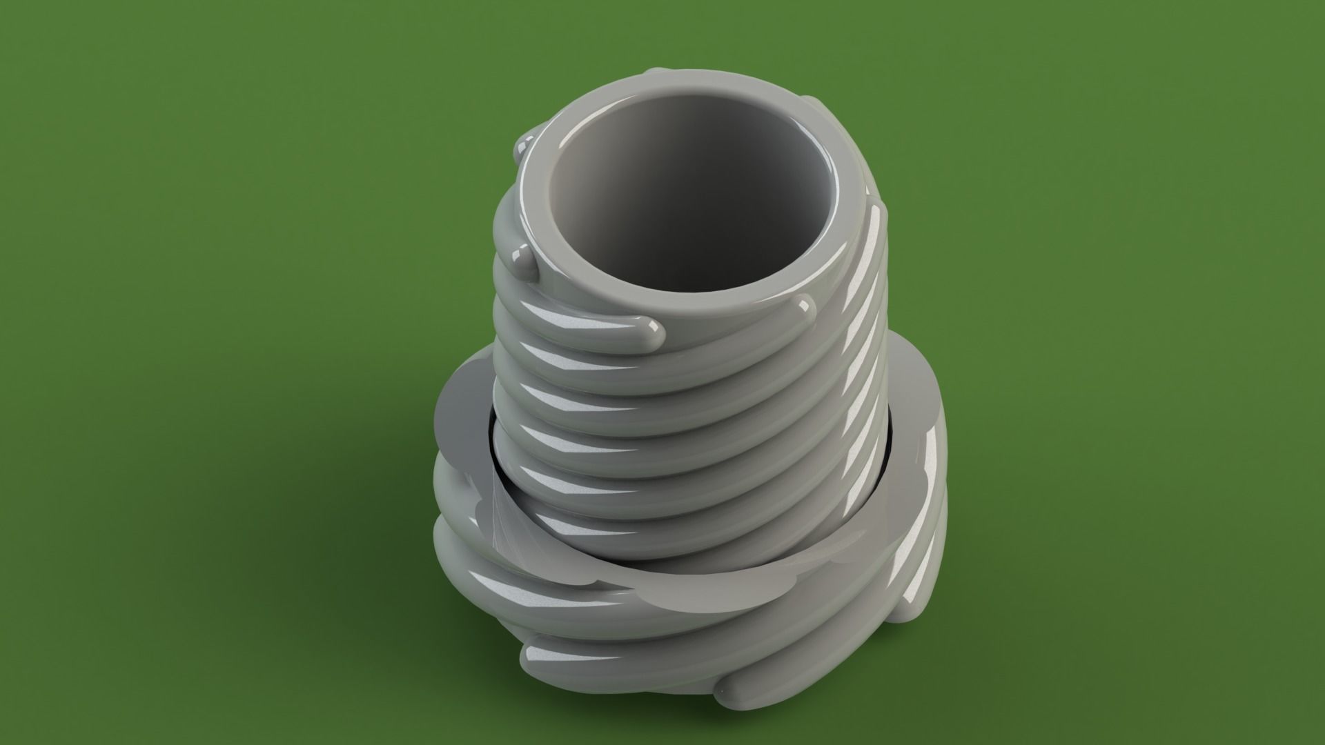 Flowerpot3 screw 3D print model_2