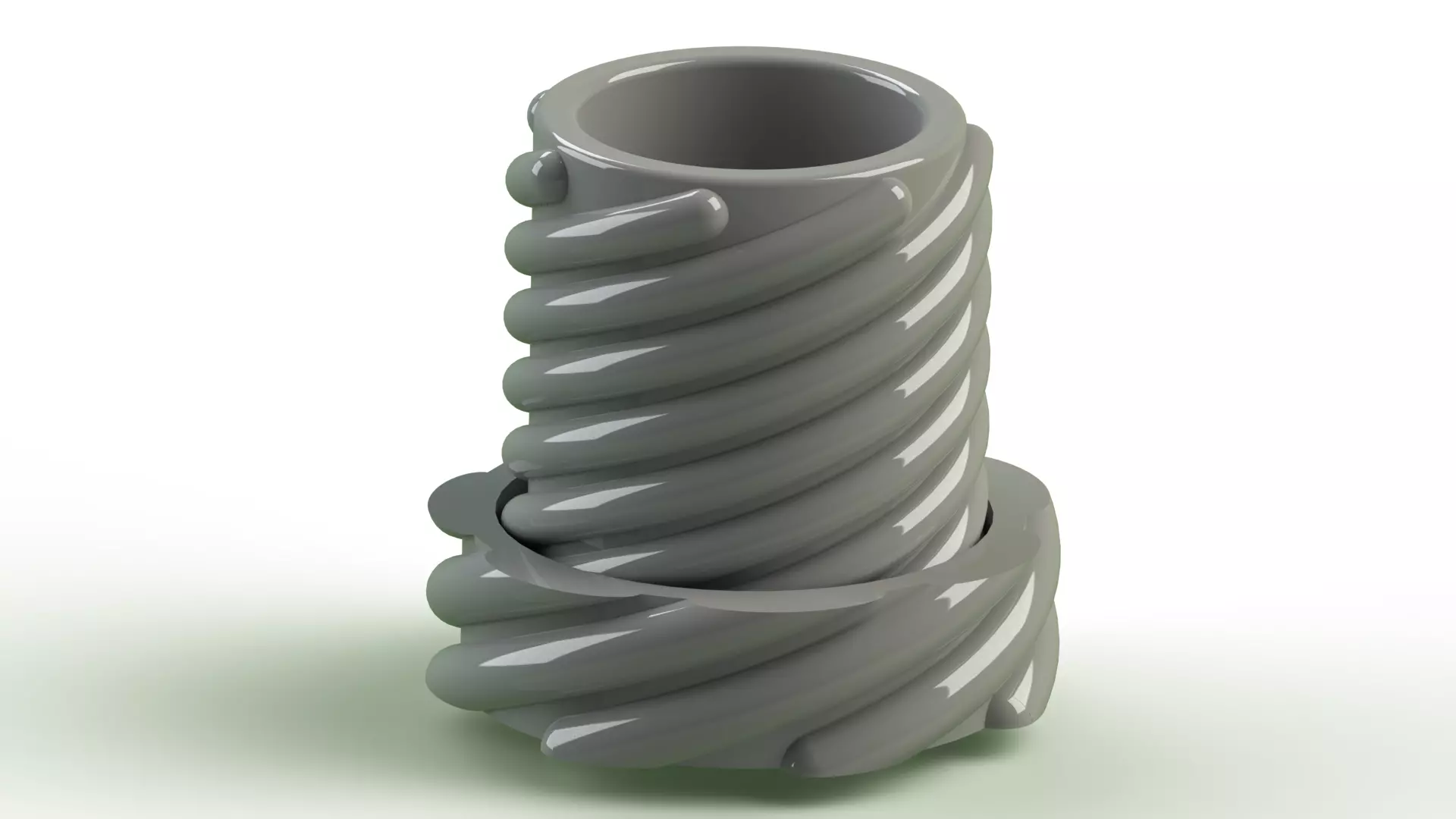 Flowerpot3 screw 3D print model_0