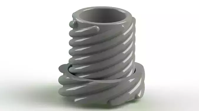 Flowerpot3 screw 3D print model