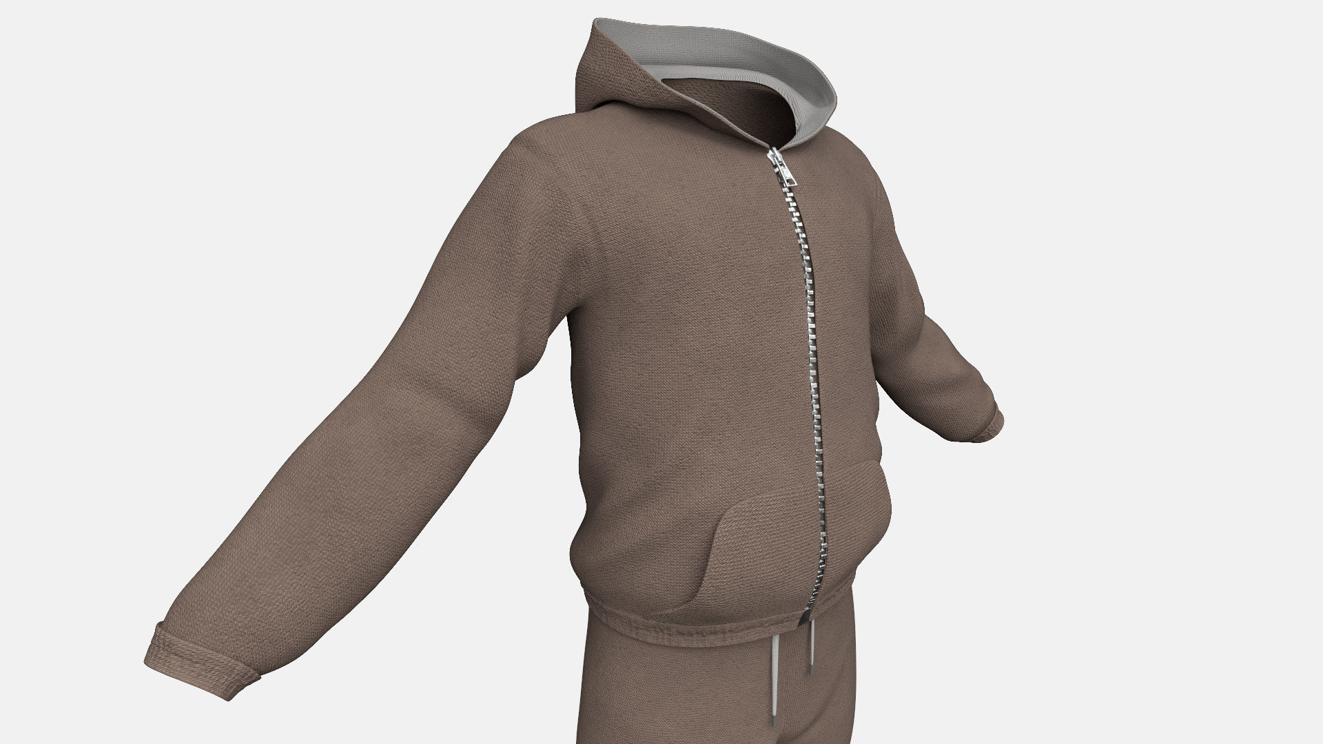 Man Hoodie withPants Low-poly 3D model_1