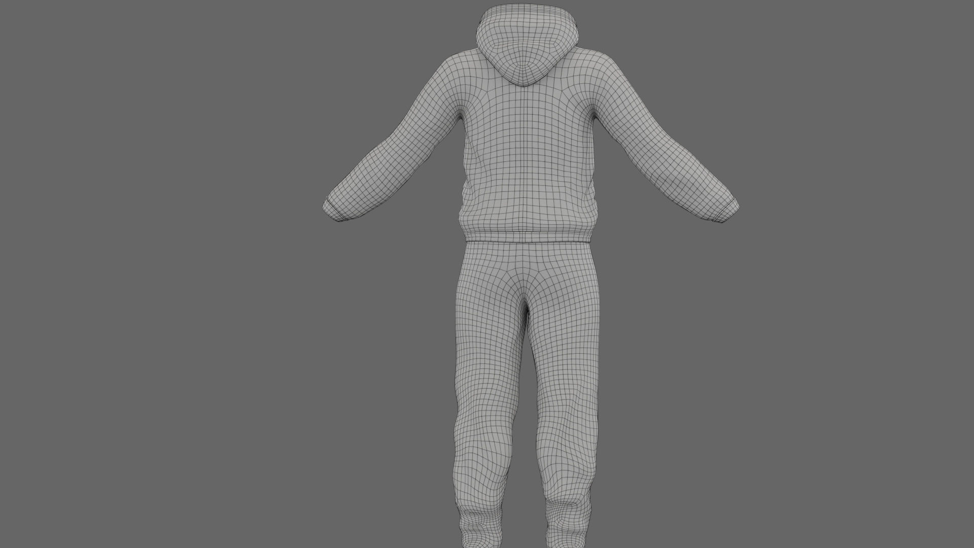 Man Hoodie withPants Low-poly 3D model_16