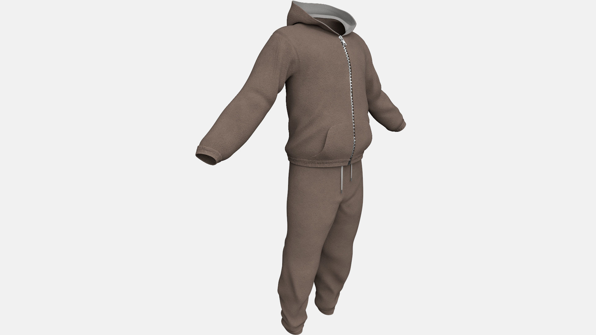 Man Hoodie withPants Low-poly 3D model_11