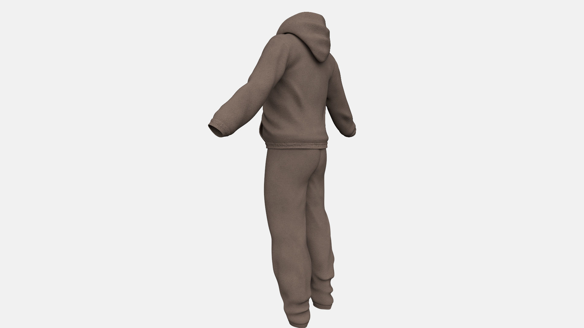 Man Hoodie withPants Low-poly 3D model_9
