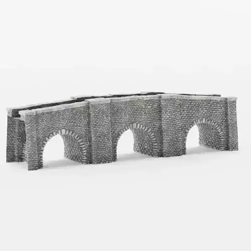 Medieval Stone Bridge Low Poly Game Ready 3D Model