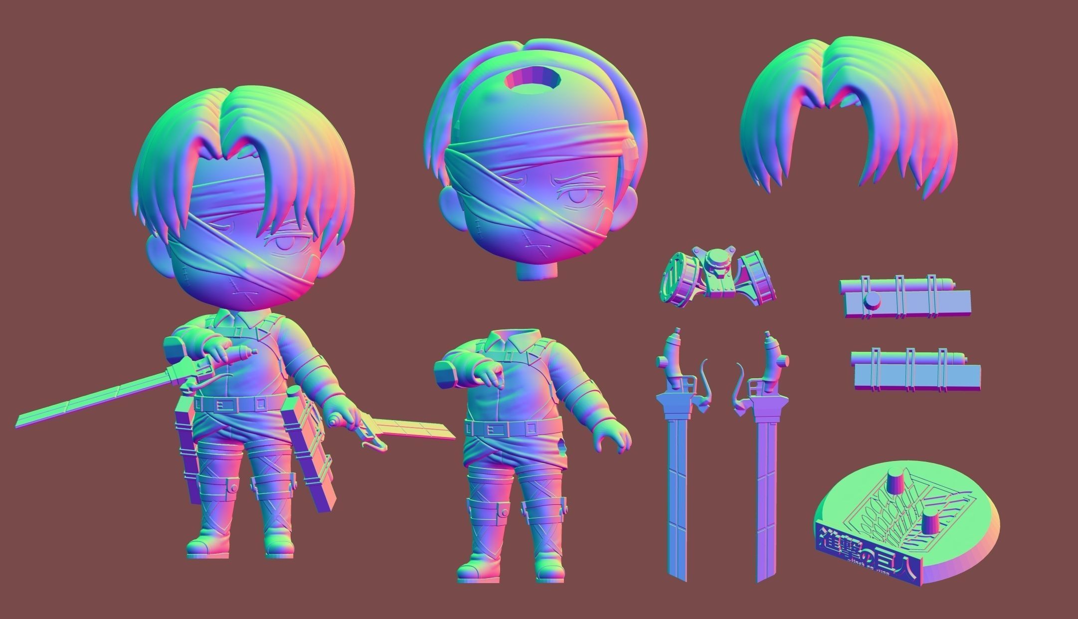 Levi Ackerman Shingeki no Kyojin 3D print model_2