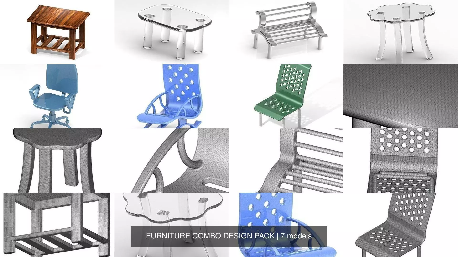 FURNITURE COMBO DESIGN PACK 3D Model Collection_0