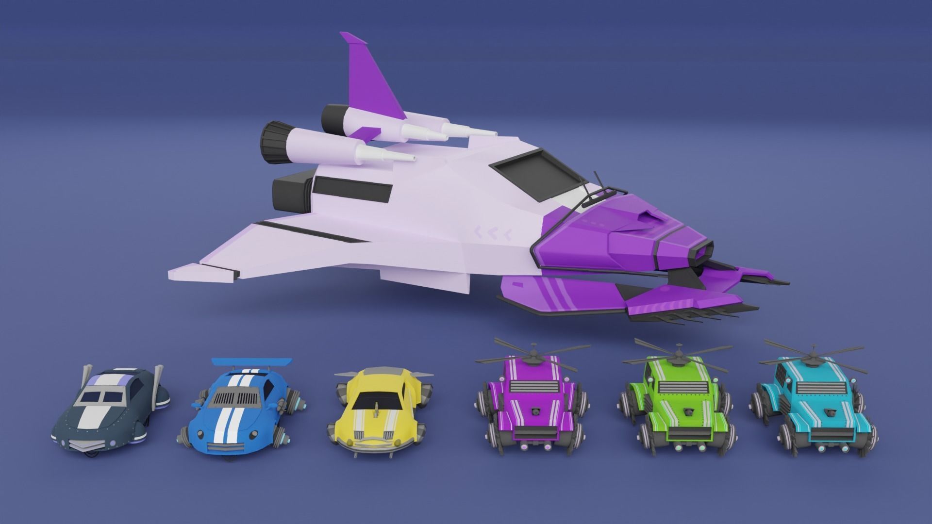 Sci-Fi Futuristic Environment Pack Low-poly 3D model_4