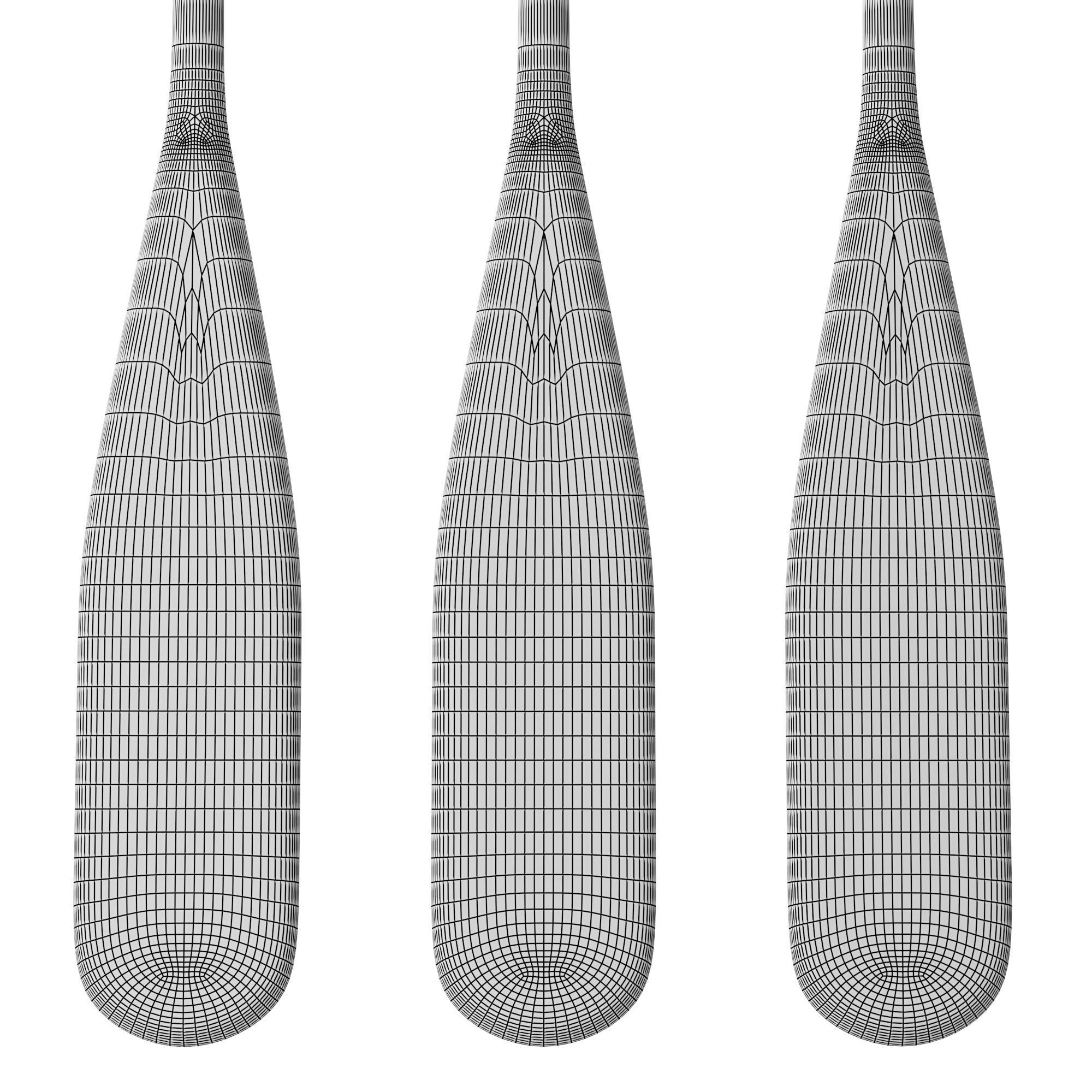 Set of painted oars 3D model_13