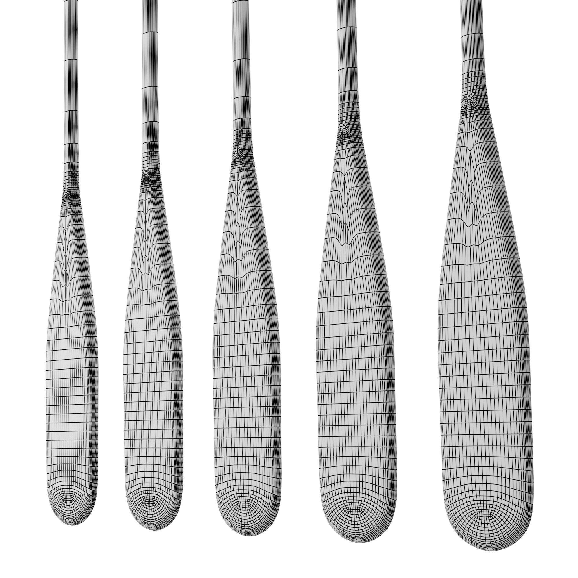 Set of painted oars 3D model_15