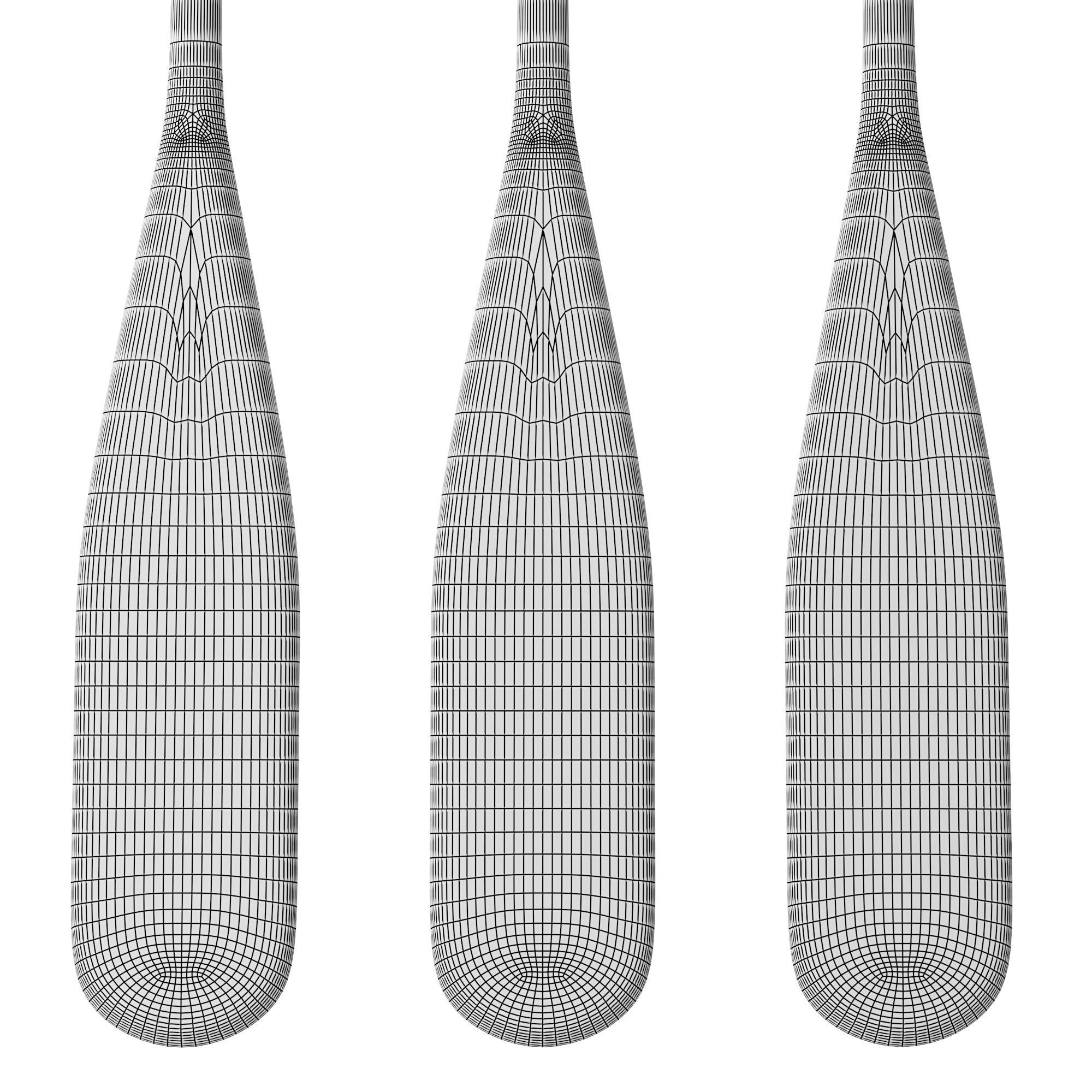 Set of painted oars 3D model_11