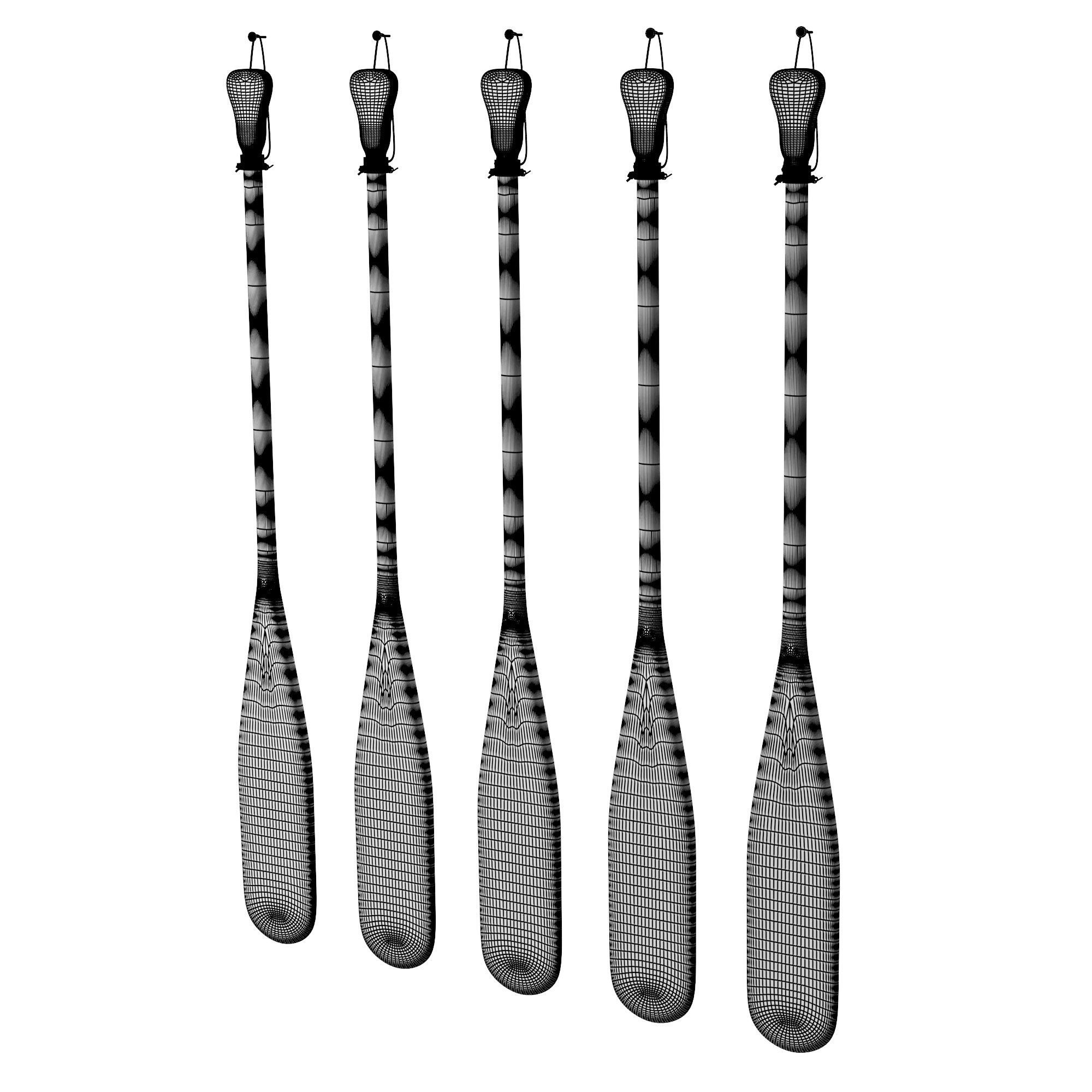 Set of painted oars 3D model_7