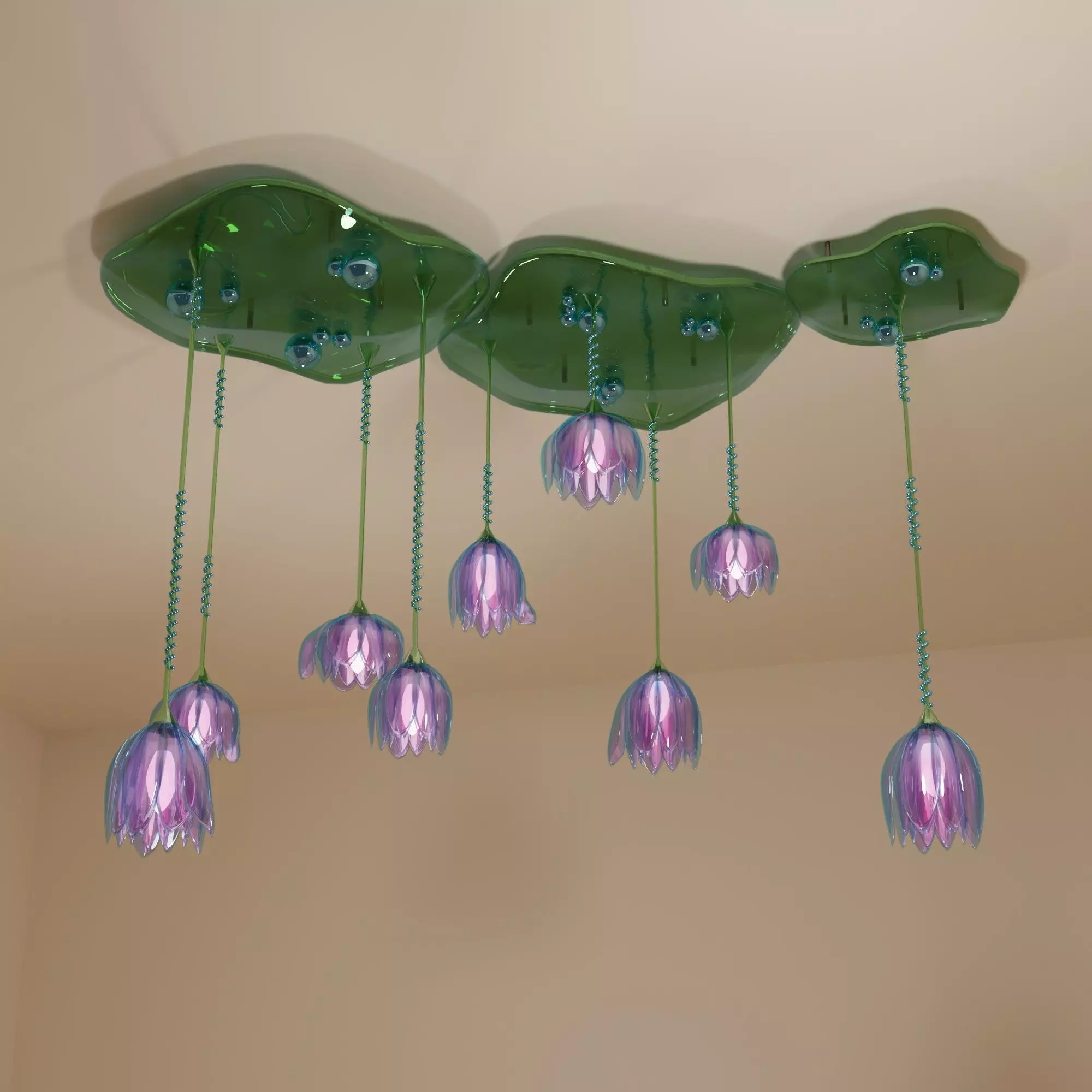 glass lily lamp Low-poly 3D model