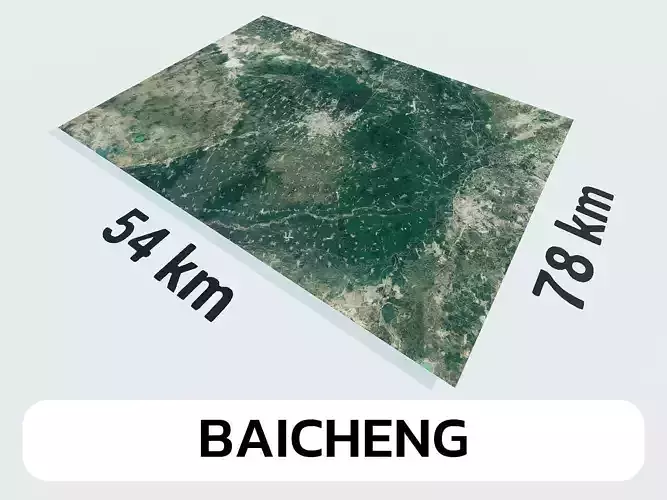 Baicheng China City Landscape 3D Model