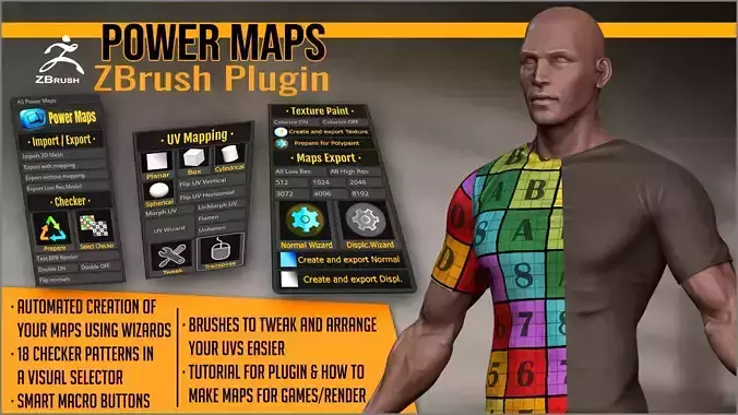 Power Maps ZBrush Plugin 3D model
